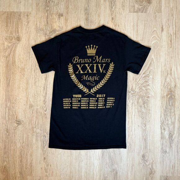 Bruno Mars XXIVk Magic Tour 2017 Graphic T-Shirt Black Small Concert Tee - Picture 2 of 5